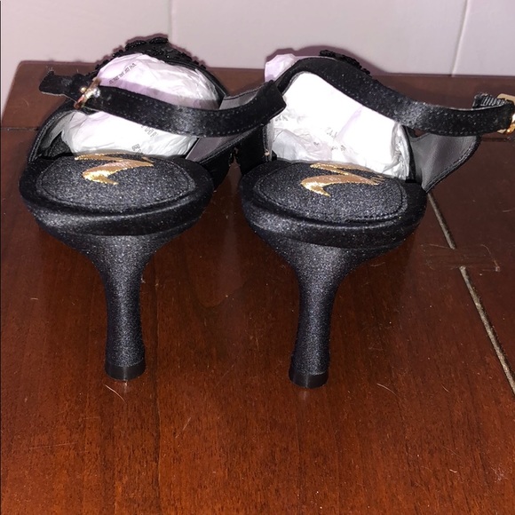 NWT Nina Black Beaded Heels, Size 8.5 - Picture 5 of 7